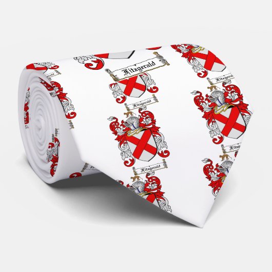 FITZGERALDの家紋- FITZGERALDの紋章付き外衣 ネクタイ (ロール)
