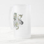 Fitzpatrickのタータンチェックのライオン フロストグラスビールジョッキ (正面左)