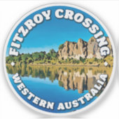 Fitzroy Crossing, Western Australiaラウンドステッカー シール (正面)