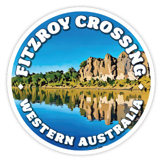 Fitzroy Crossing, Western Australiaラウンドステッカー シール