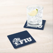 FIUパンザー-ホワイトロゴ スクエアペーパーコースター (インサイチュ)