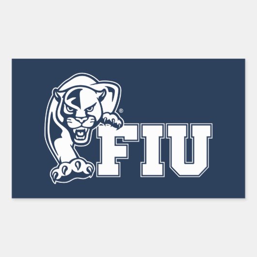 FIU Panthers – ホワイトロゴ 長方形シール (正面)