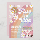 FIVEは5番目VIBE誕生日招待状GROOVY 招待状 (正面/裏面)