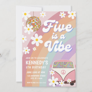 FIVEは5番目VIBE誕生日招待状GROOVY 招待状