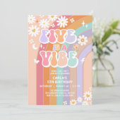 FIVEはVibeデイジーレインボーグルーヴィー5誕生日 招待状 (スタンド正面)
