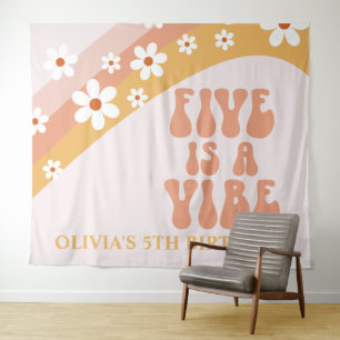 FiveはVibe Groovyデイジー第5誕生日バナー タペストリー