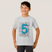 FIVE age 5th Blue誕生日カード Tシャツ (正面フル)