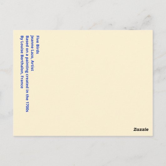 Five Birds Anytime Card ポストカード (裏面)