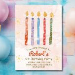 Five Candle Kids 5th Birthday Party招待 招待状<br><div class="desc">かわいい水彩の誕生日の招待状5誕生日。シンプル可愛い。編集可能な名前、住所、年齢。</div>