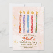 Five Candle Kids 5th Birthday Party招待 招待状 (正面)