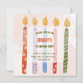 Five Candle Kids 5th Birthday Party招待 招待状 (正面)