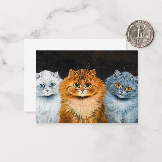 Five Cats by Louis Wain ノートカード (正面/裏面インサイチュ)