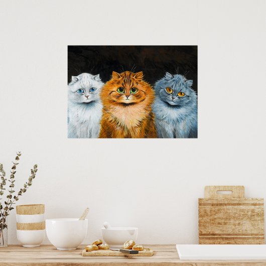 Five Cats by Louis Wain ポスター (キッチン)