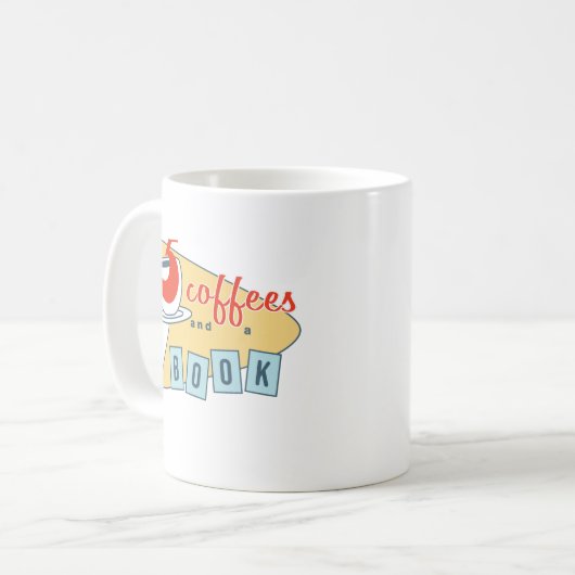 Five Coffees and a Book coffee mug (11oz) コーヒーマグカップ (正面左)