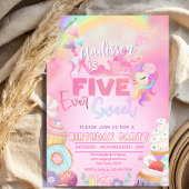 five ever Sweet Girl 5th Birthday  招待状