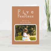 Five & Fearless Childrensフォト誕生日カード カード (正面)