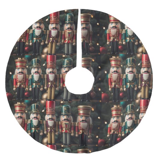 Five festive Christmas nutcrackers  ブラッシュドポリエステルツリースカート (正面)