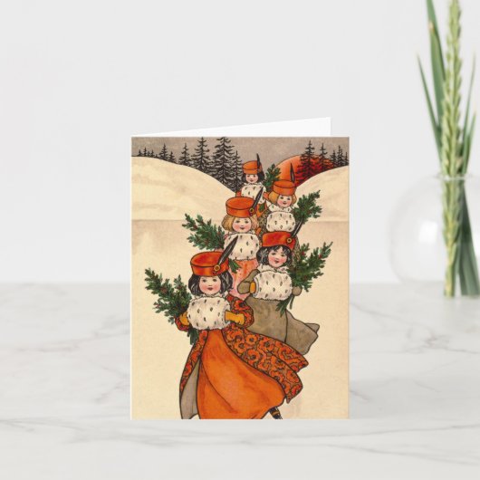 Five Girls With Furry Muffs - Florence Hardy カード (正面)