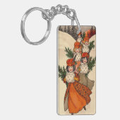 Five Girls With Furry Muffs - Florence Hardy キーホルダー (正面左)