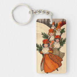 Five Girls With Furry Muffs - Florence Hardy キーホルダー