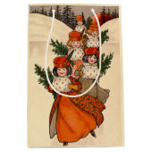 Five Girls With Furry Muffs - Florence Hardy ミディアムペーパーバッグ (正面)