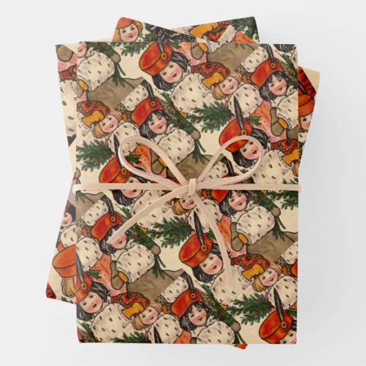 Five Girls With Furry Muffs - Florence Hardy ラッピングペーパーシート (インサイチュ)