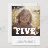 Five - Groovyフォト誕生日招待状 招待状 (正面)