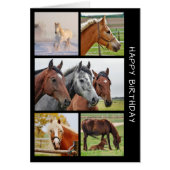Five HORSE Photo Birthday Collage Birthday Card (正面)