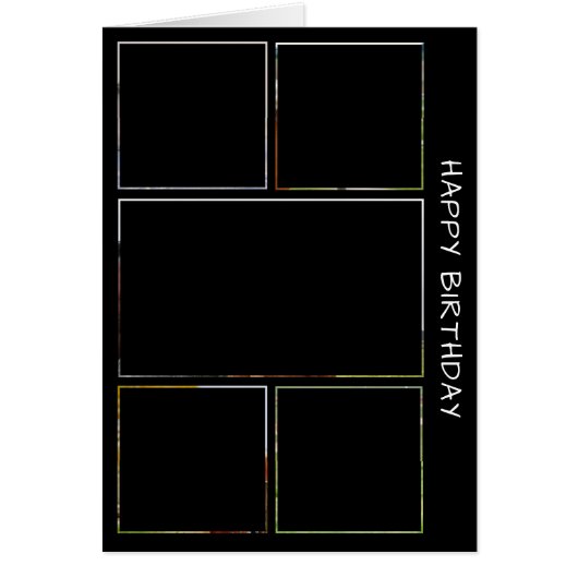 Five HORSE Photo Birthday Collage Birthday Card (正面)