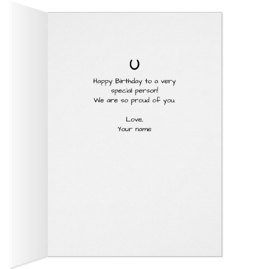 Five HORSE Photo Birthday Collage Birthday Card (内側 (右))