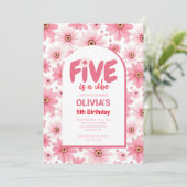 Five is a Vibeデイジー誕生日写真 招待状 (スタンド正面)