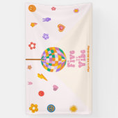 「Five Is A Vibe」ディスコボール 5歳の誕生日パーティー 横断幕 (縦)