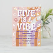 「Five is a Vibe」5歳の誕生日パーティー招待状 招待状 (スタンド正面)