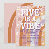 「Five is a Vibe」5歳の誕生日パーティー招待状 招待状 (正面/裏面)
