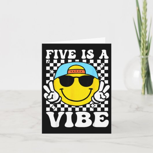 Five Is A Vibe 5th Birthday Groovy Boys Girls 5 Ye カード (正面)