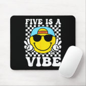Five Is A Vibe 5th Birthday Groovy Boys Girls 5 Ye マウスパッド (マウス)
