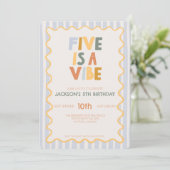 Five is a Vibe 5th Kid Modern Birthday 招待状 (スタンド正面)