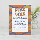 Five is a Vibe, Blue Orange Yellow 5th Birthday 招待状 (スタンド正面)