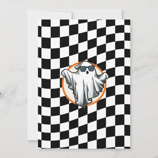 Five is a Vibe Ghosts Bats Halloween Party 招待状 (裏面)