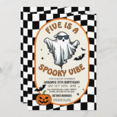 Five is a Vibe Ghosts Bats Halloween Party 招待状 (正面/裏面)