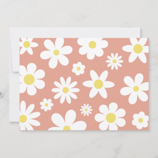 Five Is A Vibe Groovyデイジー5誕生日写真 招待状 (裏面)