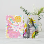 Five is a Vibe Groovy誕生日フォト招待状 招待状 (スタンド正面)