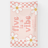 Five is a Vibe Pink Daisy Checker 横断幕 (縦)