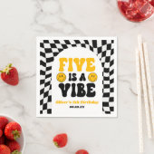 Five Is A Vibe Retro Fifth 5th Birthday Party スタンダードカクテルナプキン (インサイチュ)