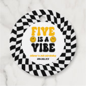 Five Is A Vibe Retro Fifth 5th Birthday Party フェイバータグ (正面)