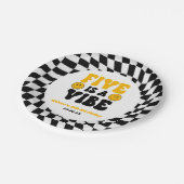 Five Is A Vibe Retro Fifth 5th Birthday Party ペーパープレート (アングル)