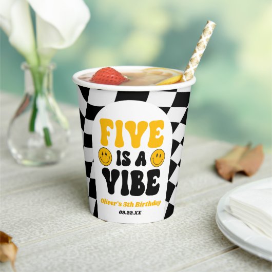 Five Is A Vibe Retro Fifth 5th Birthday Party 紙コップ (インサイチュ)