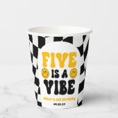 Five Is A Vibe Retro Fifth 5th Birthday Party 紙コップ (裏面)