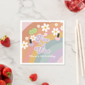 Five is a vibe Spa Rainbow 5歳の誕生日おめでとう スタンダードカクテルナプキン (インサイチュ)