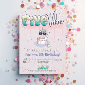 FIVE is a VIBE Unicorn Graffiti Girl 5誕生日 招待状